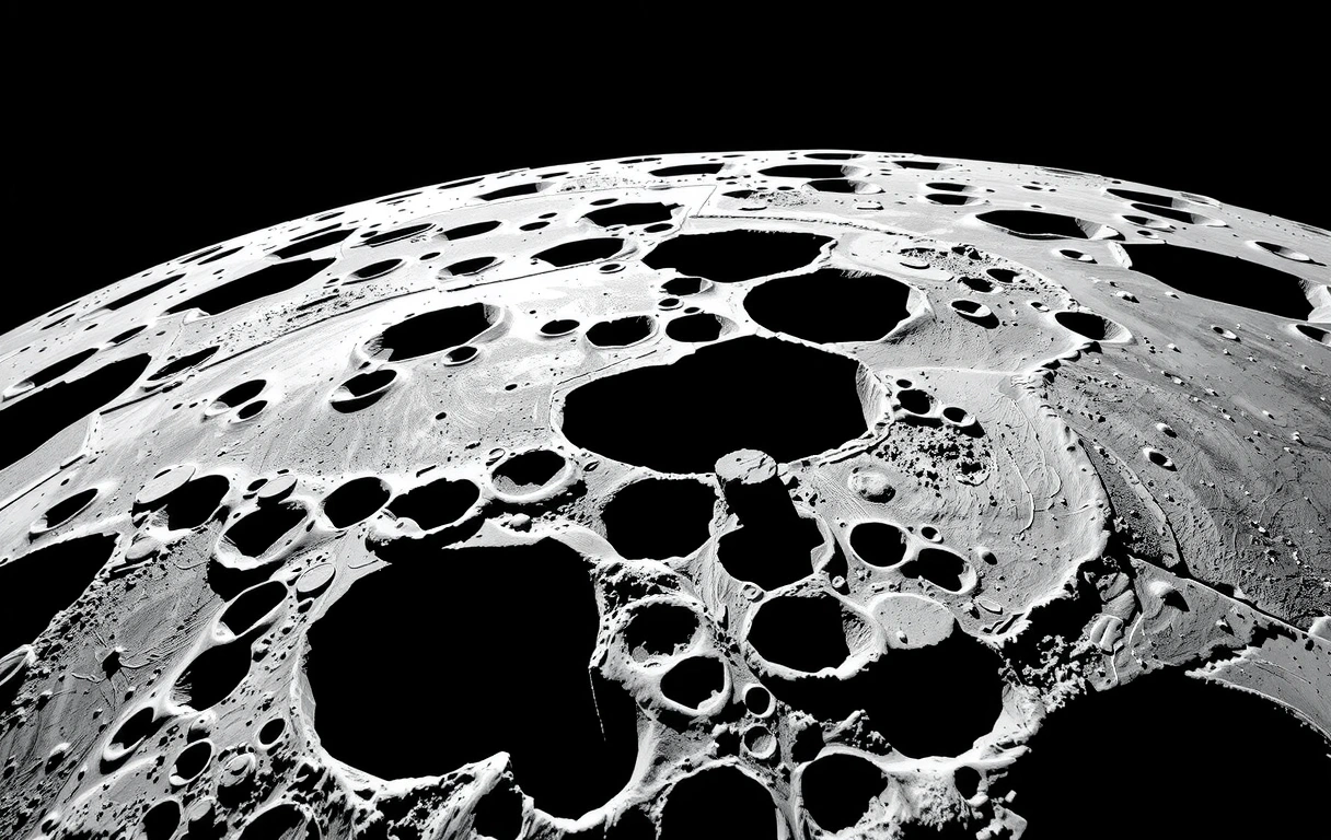Lunar landscape horizon