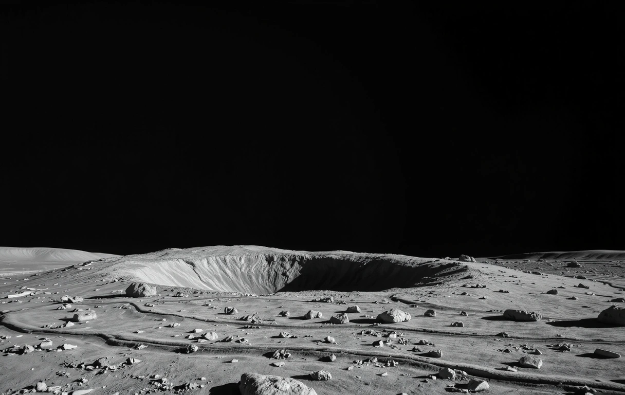 Lunar landscape horizon